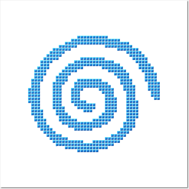 Dreamcast Pixel Cubes - blue Wall Art by CCDesign